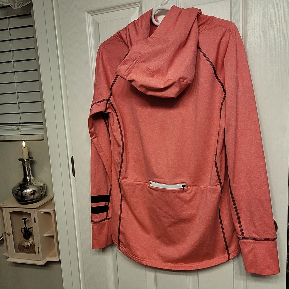 VS PINK Hot Pink Heather Athleisure Hoodie Thumbhole Sleeves Back Zip Pocket  Lg - Picture 3 of 16